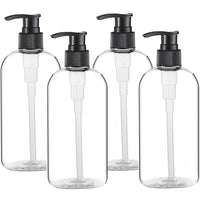 Empty Plastic Pump Bottles Dispenser 4 Pack 16oz/500ml