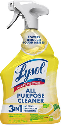 Lysol All Purpose Cleaner Sanitizing and Disinfecting Spray Lemon Breeze Scent, 32 oz, Bottle