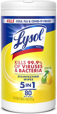 Lysol Disinfecting Wipes, Multi-Surface Cleaner, Crisp Linen, 80 ct.