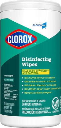 Clorox Disinfecting Disposable Cleaning Wipes, Bleach Free, Fresh Scent, 75 Count