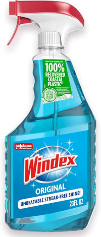 Windex Glass, Window, and Mirror Cleaner, Original Blue, Spray Bottle, 23 fl oz