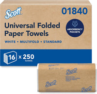 Scott Multifold Paper Towels, 9.2" x 9.4" sheets, (250 Sheets/Pack, 16 Packs/Case, 4,000 Sheets/Case)